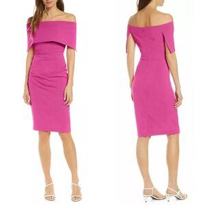 NWT Vince Camuto Popover Off Shoulder Midi Dress in Pink
